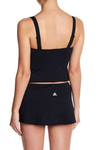 Adidas Skirtini Swim Bottoms 16 Black Sport Skirt Skort Elasstic Waist Lined NWT Women's Clothing Deals
